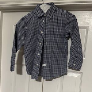 Classic Navy Checkered Kids Shirt - nautica size 5